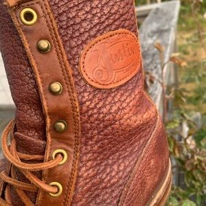 Vintage Justin Pebbled Leather Lace Up Boots